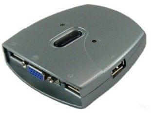 slomart Sedna SE-KVM-USB-22 KVM stikalo, sivo, 2x VGA, 2x USB