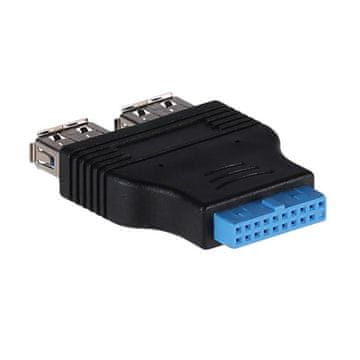 Akyga AK-CA-58 adapter USB 3.0 19-pinski (Ž) - 2x USB 3.0 tip A (Ž)