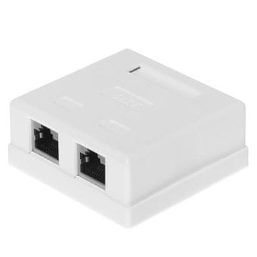Kompletna nadometna vtičnica 2 x RJ45 8p8c FTP kat. 6 LSA