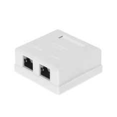 Kompletna nadometna vtičnica 2 x RJ45 8p8c FTP kat. 6 LSA