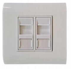 Kompletna nadometna vtičnica 2 x RJ45 8p8c FTP kat. 6 LSA