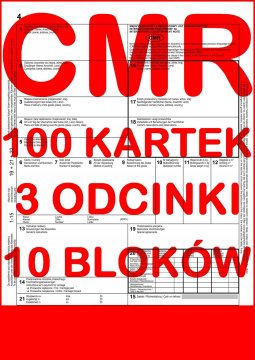 Tovorni list CMR 100 listov - 3 razdelki - 33 kompletov - 10 kosov.