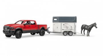 RAM BRUDER 02501 Pickup RAM Power Wagon s prikolico za konje, 1:16