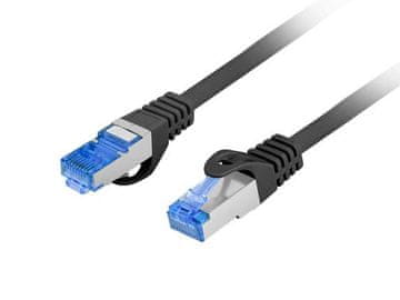 Lanberg Patchcord S/FTP kat. 6A 0,25 m LSZH CCA fluke passed črn