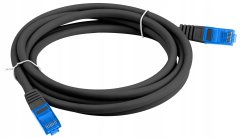 Lanberg Patchcord S/FTP kat. 6A 0,25 m LSZH CCA fluke passed črn