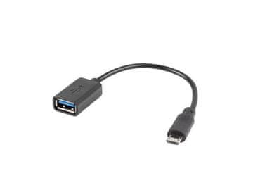 Lanberg micro USB(M) - USB-A(Ž) USB 2.0 kabel 0,15 m OTG črne barve