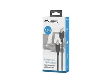 Lanberg USB 2.0 kabel USB-A(M)->USB-B(M) 1,8 m črna feritna škatla