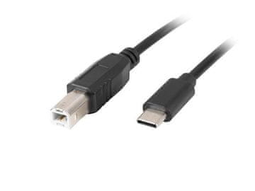 Lanberg USB 2.0 kabel USB-C(M)->USB-B(M) 3m črn feritni