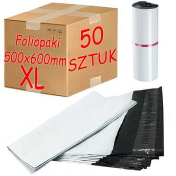 Polietilenski poštni paketi Courier beli XL 500x600 mm - 50 kosov.