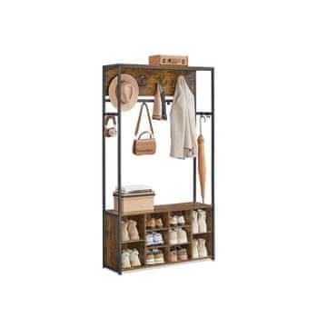 Songmics Obešalnik za plašče 32x100x180 cm rjav