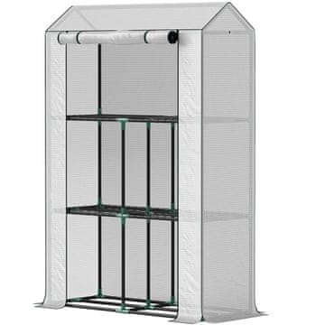 Homestar Toplarna z policami in zvijalnimi vrati 100x40x150 cm Bela