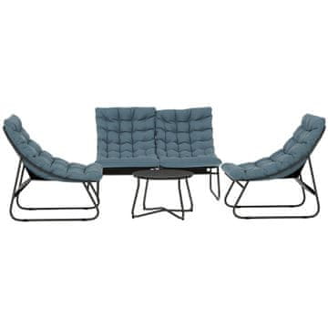 Homestar Vrtni garnitura za 4 osebe, 122x87x85 cm, siva
