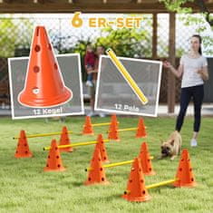 Homestar Komplet za agility za pse, 6-delni komplet za trening ovir, 80x22,5x30 cm, oranžna