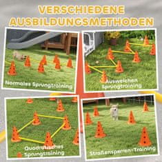 Homestar Komplet za agility za pse, 6-delni komplet za trening ovir, 80x22,5x30 cm, oranžna