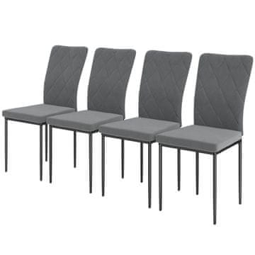 Homestar Set 4 jedilnih stolov 42x58x95 cm temno siva