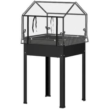 Homestar Dvignjena vrtna greda s pokrovom 60x60x120 cm črna