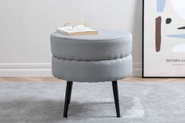 Venture Design Tabure, 40x40 cm, siva, kordurov