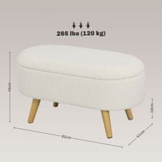 Homestar Shranjevalna klop 82x41x45 cm Bela