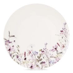 Northio Porcelanski desertni krožnik, bel cvetlični motiv, 20,5 cm