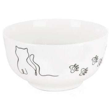 Northio Porcelanasta mačja posoda, 13 cm, 550 ml, primerna za pomivanje v pomivalnem stroju