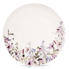 Northio Porcelanski krožnik za večerjo, bel cvetlični vzorec, 27 cm