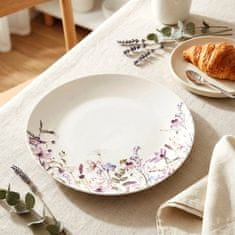 Northio Porcelanski krožnik za večerjo, bel cvetlični vzorec, 27 cm