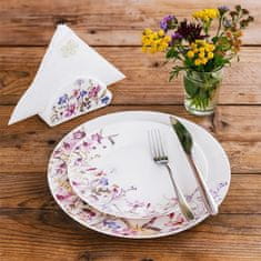 Northio Porcelanski krožnik za večerjo, bel cvetlični vzorec, 27 cm