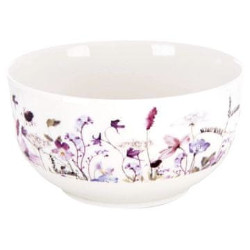 Northix Porcelanasta skleda 500 ml, vzorec divje rože, primerno za mikrovalovno pečico