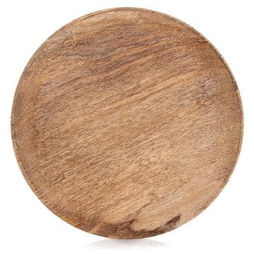 Excellent Houseware Okrogel servirni pladenj iz mangovega lesa, 25 cm