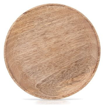 Excellent Houseware Servirni pladenj iz mangovega lesa, okrogel, 20 cm