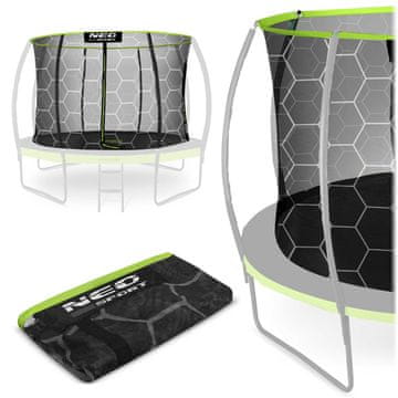 Northix Varnostna mreža za trampolin, 252 cm, 6 palic, vstop z zadrgo