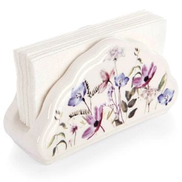 Excellent Houseware Porcelanasto držalo za prtičke z vzorcem divjih rož, 13x4,5x7 cm