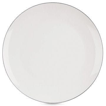 Northix Porcelanski krožnik za večerjo, bel, 27 cm, črn rob