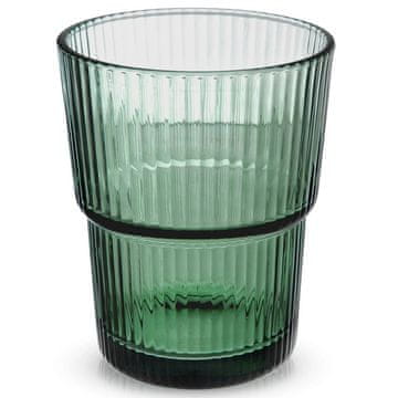 Northix Zelen rebrasti kozarec, 400 ml – primerno za pomivanje v pomivalnem stroju