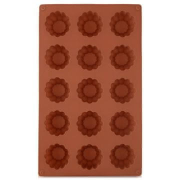 Northix Silikonski model za piškote v obliki rože, rjav, 28x17x2,8 cm