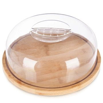 Northix Okrogla bambusova deska za sir s kupolastim pokrovom, 26 cm