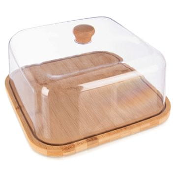 Northix Bambusova deska za sir s kupolastim pokrovom, 30x30x17 cm