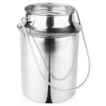 Northix Posoda za mleko iz nerjavečega jekla s pokrovom in ročajem, 7,5 l