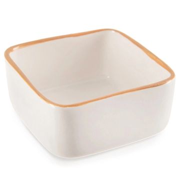 Northix Keramična kvadratna posoda za ramekin, bela, 90 ml, primerna za pečico