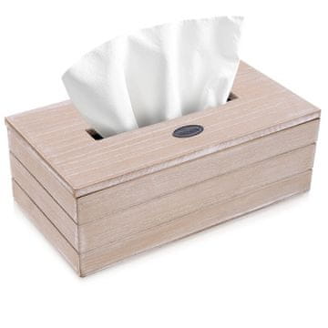 Northix Držalo za robčke iz MDF bež barve s pokrovom na tečajih, 25x13,5x9 cm