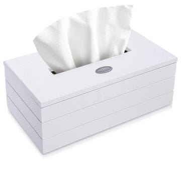 Northix Belo držalo za robčke iz MDF s pokrovom na tečajih, 25x13,5x9 cm