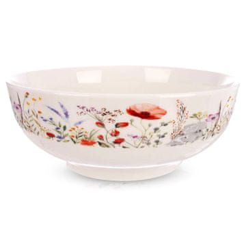 Northix Porcelanasta skleda za solato, 20,5 cm, 1,6 l, bela divja roža