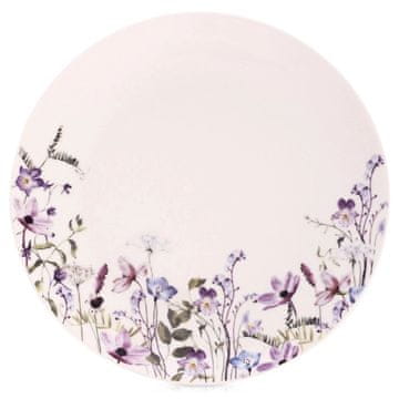 Northix Porcelanski krožnik za večerjo, bel, 24 cm, primeren za mikrovalovno pečico