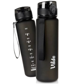 Northix Črna steklenica za vodo z izlivom, 650 ml, neprepustna