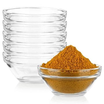 Northix Komplet steklenih posodic za omako, 80 ml, 6 kosov