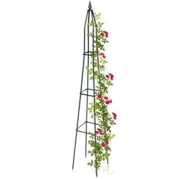 Northix Vrtna pergola z obeliskom iz zelene kovine 33x32x190 cm