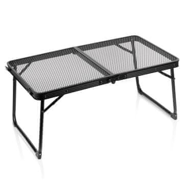 Northix Zložljiva kamping miza, črni aluminij, 70x40x31,5 cm