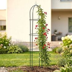 Northix Zelena kovinska vrtna pergola z obeliskom, 36x36x194 cm