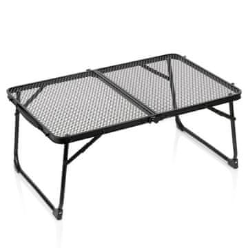 Northix Zložljiva aluminijasta kamping miza, črna, 60x40x25 cm