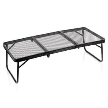 Northix Zložljiva aluminijasta kamping miza, črna, 90x40x26,5 cm